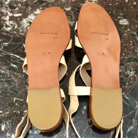 {Calvin Klein} Snakeskin Cross Strap Sandals - Picture 3 of 4